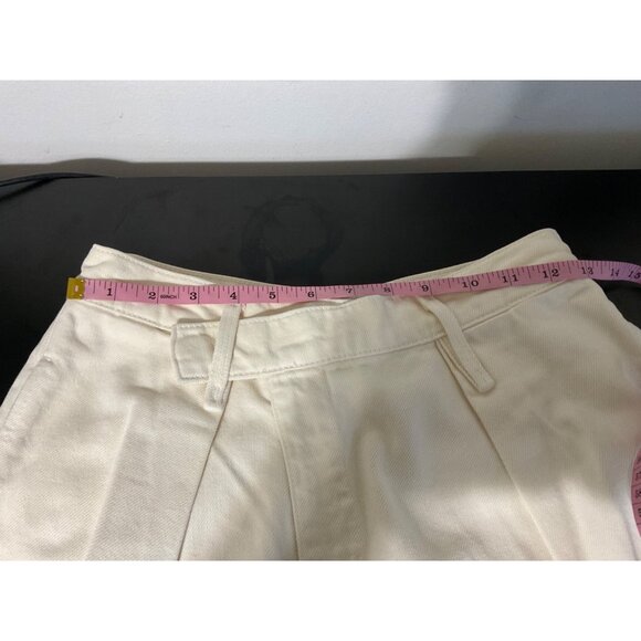 ZARA Asymmetric Waist Wide Leg Jeans Cream Size 4 - Picture 5 of 10